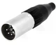 Професійний XLR роз'єм 5-pin Amphenol із міцним нікельованим корпусом на кабель Ø 3.0-6.5 мм та литими контактами - зображення 5
