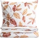 Komplet pościeli Homla Leafy Poszewka na kołdrę 220 x 200 cm + 2 poszewki na poduszki 70 x 80 cm z mikrofibry w motyw liści biały (5906496755859) - obraz 1