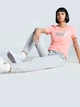 Футболка хлопковая женская Puma Ess Metallic No. 1 Logo Tee 63153626 S Rosy Outlook-Metallic Silver (4069161701511) - изображение 4