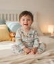 Детская осенняя пижама для мальчика с принтом зверей белая (1-5 лет) 80-86 см - изображение 3