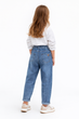 Джинсы baggy подростковые для девочки синие (6-10 лет) 140 (DB-3104) - изображение 2