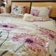 Постільна білизна KoTetextile плюшева велюрова сімейний 150-215 см (2шт) 50-70 2шт квіти на молочному - зображення 4