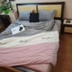 Постільна білизна KoTetextile плюшева велюрова сімейний 150-215 см (2шт) 50-70 2шт сіро-рожево-білий - зображення 2