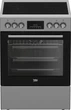 Электрическая стеклокерамическая плита Beko, объемом 66 л, размеры 60x60 см, с дисплеем и конвекцией, из нержавеющей стали (629720) - изображение 1