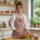 Фартук для кухни IDEIA с вышивкой и карманом, з защитой от пятен, хлопок, для женщин и мужчин - изображение 1