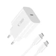 Мережевий зарядний пристрій Tech-Protect NC20W 20W USB-C with USB-C to USB-C Cable 1 m White (5906302361588) - зображення 2