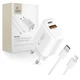 Мережевий зарядний пристрій Tech-Protect NCA20 QC/PD 20W USB-C | USB-A with USB-C to Lightning Cable White (5906302330546) - зображення 1