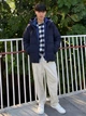 Толстовка на флисе на молнии мужская Uniqlo 733061348 2XL Синяя (1159855919) - изображение 4