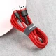Кабель Baseus Cafule USB-A to USB-C 0.5m Red (CATKLF-A09) - изображение 4
