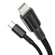 Кабель Baseus High Density Braided USB-C to Lightning 1m Black (CATLGD-01) - изображение 3