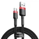 Кабель Baseus Cafule USB-A to USB-C 1m Black/Red (CATKLF-B91) - изображение 1