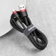 Кабель Baseus Cafule USB-A to USB-C 1m Black/Red (CATKLF-B91) - изображение 3