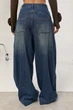 Широкі джинси Baggy з декоративними швами спереду G&M Ls-1201 S Размер цвет синій - изображение 2