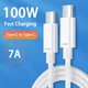 Зарядний кабель USB Type С - Type C 7A 100 Вт для швидкого заряджання, 1 м, білий (128172927) - зображення 1