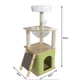 Когтеточка-комплекс для кота (Cat Tree) с полочками и домиком, устойчивая конструкция Volso Y-25 - изображение 2