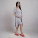 Женский комплект для беременных и кормящих мам ночная рубашка на бретельках и халат с поясом в роддом для дома домашняя одежда для кормления и сна хлопок размер 48/50 (L/XL) Tiana серый - изображение 4