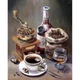 Алмазная мозаика Кофе с коньяком 40x50см DM-164 Полная зашивка. Набор алмазной вышивки - изображение 1