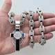 Серебряный набор массивная литая цепь Якорное плетение 60 см и крестик 30 г - изображение 4