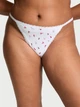 Жіночі трусики Victoria's Secret (22987986681) Lace-Trim Cotton V-String XS білі - зображення 1