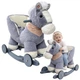 Конячка-гойдалка 2 в 1 LeanToys Ослик сіра, 28722 (5905991087045) - зображення 2