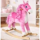 Конячка-качалка LeanToys з рухомим ротом і хвостом 74 см рожева, 2255 (5902808151708) - зображення 10