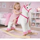 Конячка-качалка LeanToys з рухомим ротом і хвостом 74 см біло-рожева, 2252 (5902808151722) - зображення 7