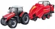 Traktor Bburago Massey Ferguson 8740S z balownicą 31667 (4893993316670) - obraz 2