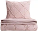 Komplet pościeli Homla Aurea Poszewka na pościel 160 x 200 cm + 2 poszewki na poduszki 50x60 cm z perkal z dekoracyjnym pikowaniem różowy (5906496768798) - obraz 1