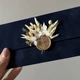 Конверт оксамитовий під гроші розмір 19 х 9 см на магнітній застібці з декором темно-синього кольору - изображение 2
