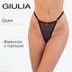 Трусы женские стринги из сетки в горошек Giulia Glam 2116/40 M Black dots, прозрачные трусики из сетки, нижнее белье - изображение 1