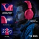 Навушники MCHOSE V9 PRO Pink Бездротова Ігрова Гарнітура, Радіоканал/Bluetooth/3.5мм. Знімний Мікрофон, RGB Підсвічування, Об'ємний звук 7.1, Автономна робота 250 Годин - изображение 2