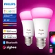 Розумні світлодіодні LED лампочки Philips Hue E27 White and Color 800лм 60Вт 9W, ZigBee, Bluetooth, 2шт. - зображення 1