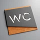 Табличка в туалет WC | Для кафе, офиса, магазина WC-7, 200х200 мм - изображение 1