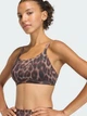 Спортивный топ для бега женский Adidas Optime Essentials Workout Leopard Light Support Bra KA6343 XL Earth Strata (4068822088091) - изображение 4