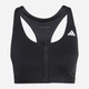 Спортивный топ для бега женский Adidas Optime Essentials Workout Zip-Front Medium Support Bra KB4386 M Black (4068822542876) - изображение 6