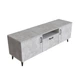 Тумба Лэстер на конусных ножках Ferrum-decor 48x139x38 Черный металл ДСП Бетон 16 мм (FRD-106801) - изображение 1