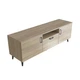 Тумба Лэстер на конусных ножках Ferrum-decor 48x139x38 Черный металл ДСП Дуб Сонома 16 мм (FRD-106804) - изображение 1