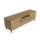 Тумба Лэстер на конусных ножках Ferrum-decor 48x139x38 Черный металл ДСП Дуб Артизан 16 мм (FRD-106808) - изображение 1