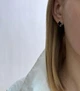 Срібні сережки конюшина чорні д.8 - зображення 3