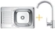 Zlew kuchenny Kernau KSS M 4566 1B1D Satin + Bateria kuchenna Kernau KWT 41 Chrome - obraz 1