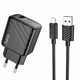 Сетевое зарядное устройство Hoco CS21A 1USB 18W 100-240V черный с кабелем USB-Micro 1м - изображение 1
