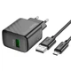 Мережевий зарядний пристрій з кабелем HOCO CS21A Rich single port QC3.0 charger set(Micro)(EU) Black - зображення 4