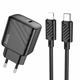 Мережевий зарядний пристрій Hoco CS22A 30W 1USB-C Type-C to Lightning чорний для швидкого заряджання гаджетів - зображення 1