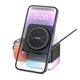 Бездротовий зарядний пристрій 15W USB Type-C для смартфонів iWatch та гарнітур Borofone BQ34 чорний - зображення 3