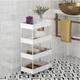 Передвижная напольная полка 39х12.5х80 см на колесиках Bathroom Rack Белая 4 яруса XYX-2020A - изображение 2