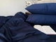 Постельное белье с резинкой Синій, сатин LUX Двухспальный размер, наволочки 70/70 - изображение 2