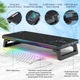 Подставка для монитора Onvyx RGB с беспроводной зарядкой Qi и USB-хабом 3×USB, эргономичная подставка для ПК и ноутбука Черная - изображение 2