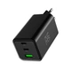Зарядне пристрій MAKE 100W GaN3 2xType-C PD3.0 + USB QC4.0 Black - зображення 1