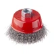 Щітка чашкова, 75 мм, M14, кручений дріт, для КШМ, 12500 об/хв INTERTOOL BT-1075 - зображення 1