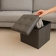 Серый складной пуф с отсеком для хранения 38 x 38 x 38 см Квадратный - изображение 5